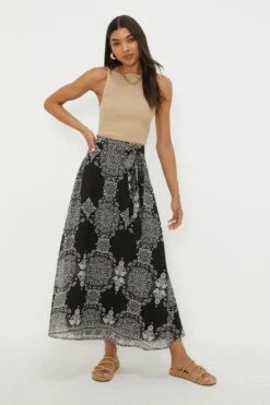 Dorothy Perkins Chiffon Printed Midi Skirt
