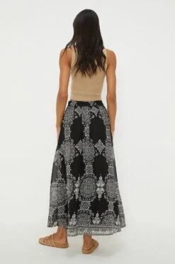 Dorothy Perkins Chiffon Printed Midi Skirt 8 Dorothy Perkins Chiffon Printed Midi Skirt -Perkindo Store bqq12255 black xl 2