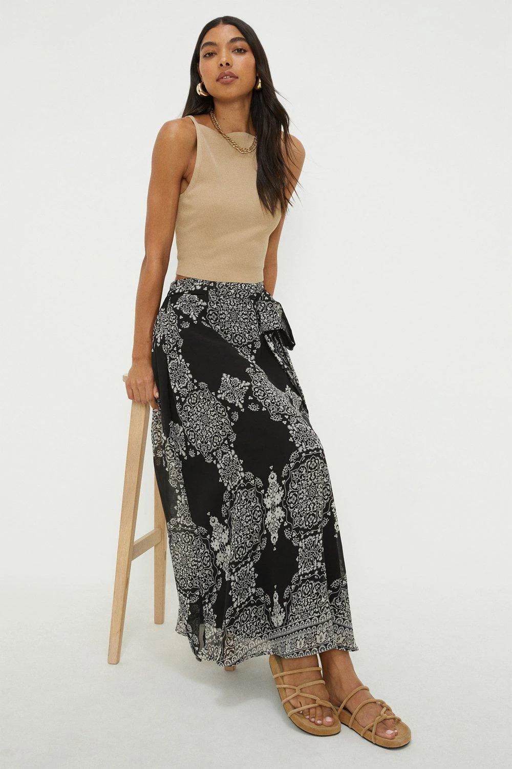 Dorothy Perkins Chiffon Printed Midi Skirt 6 Dorothy Perkins Chiffon Printed Midi Skirt - Image 4