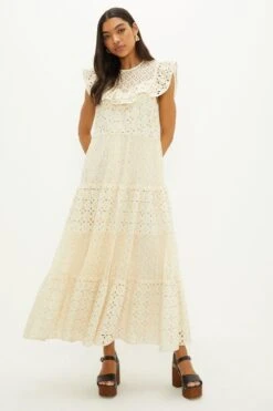 Dorothy Perkins Tiered Broderie Maxi Dress