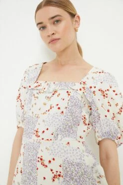 Dorothy Perkins Large Floral Chiffon Ruffle Blouse