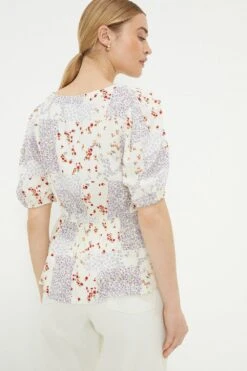Dorothy Perkins Large Floral Chiffon Ruffle Blouse 8 Dorothy Perkins Large Floral Chiffon Ruffle Blouse -Perkindo Store bqq12314 multi xl 2