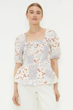 Dorothy Perkins Large Floral Chiffon Ruffle Blouse 9 Dorothy Perkins Large Floral Chiffon Ruffle Blouse -Perkindo Store bqq12314 multi xl 3