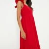 Dorothy Perkins Red Poplin Ruffle Strap Midi Dress -Perkindo Store bqq12318 red xl