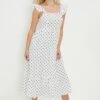 Dorothy Perkins Petite White Ruffle Strap Midi -Perkindo Store bqq12329 white xl