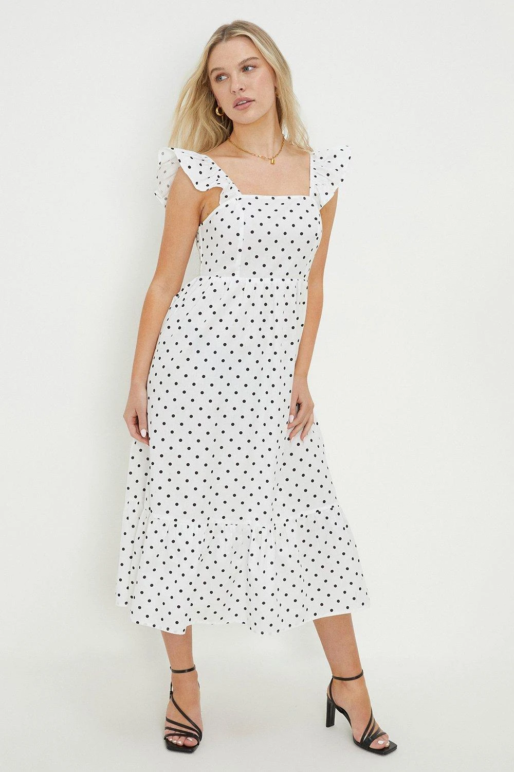 Dorothy Perkins Petite White Ruffle Strap Midi 3 Dorothy Perkins Petite White Ruffle Strap Midi