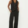 Dorothy Perkins Tall Linen Look Wide Leg Trousers -Perkindo Store bqq12361 black xl