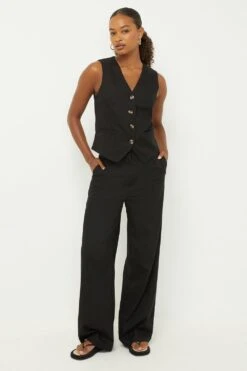 Dorothy Perkins Tall Linen Look Wide Leg Trousers