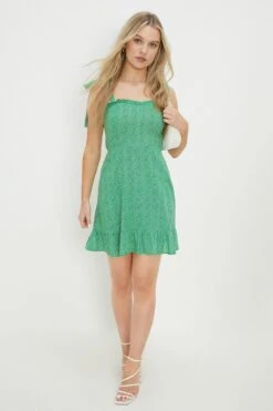 Dorothy Perkins Petite Green Spot Strappy Mini Dress -Perkindo Store bqq12371 green xl 2