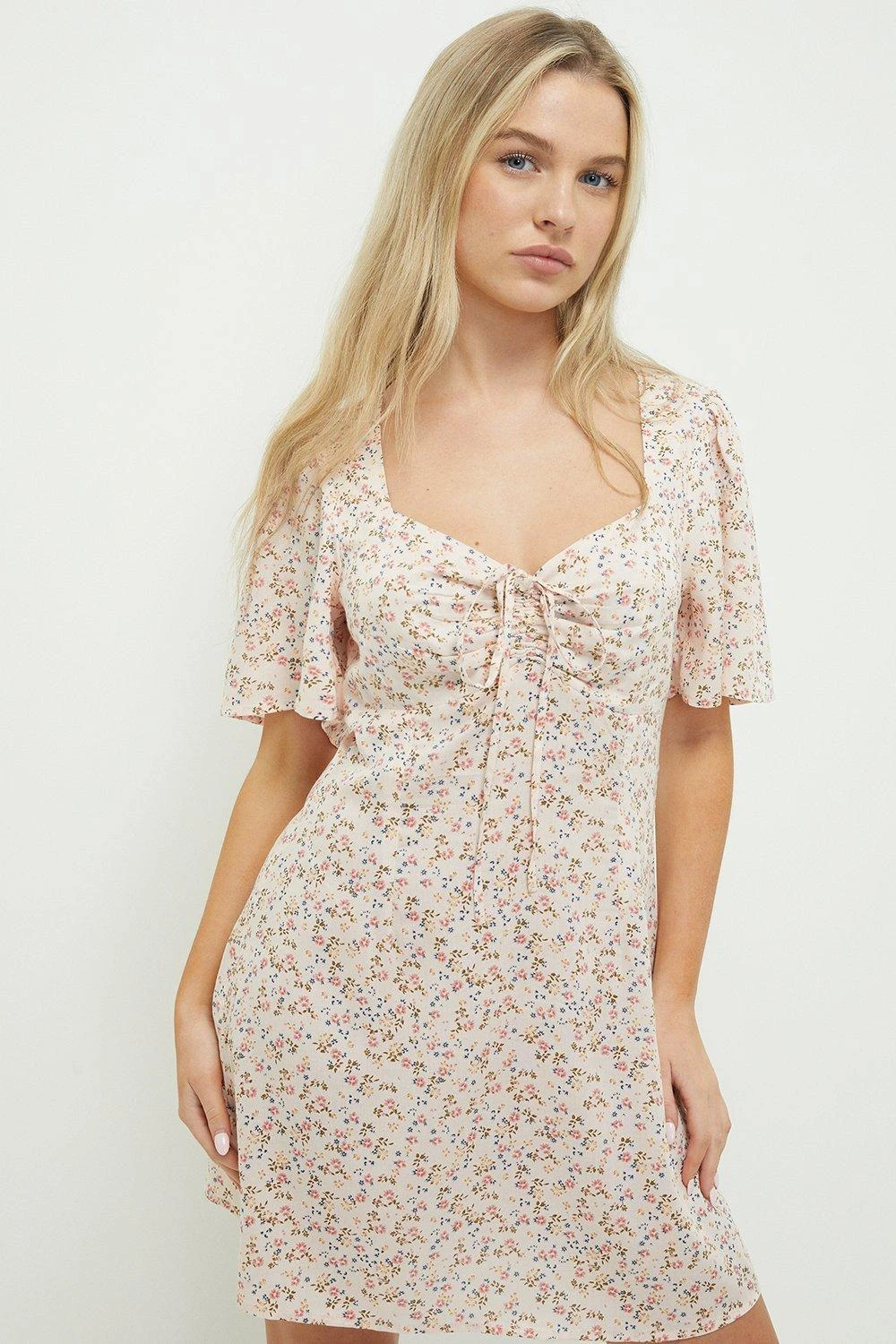 Dorothy Perkins Petite Tie Front Mini Dress 6 Dorothy Perkins Petite Tie Front Mini Dress - Image 4