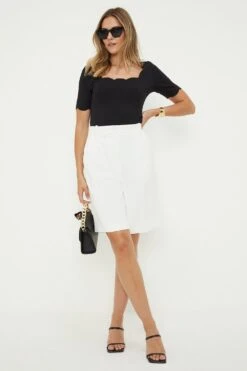 Dorothy Perkins Scalloped Edge Half Sleeve Top 9 Dorothy Perkins Scalloped Edge Half Sleeve Top -Perkindo Store bqq12397 black xl 3