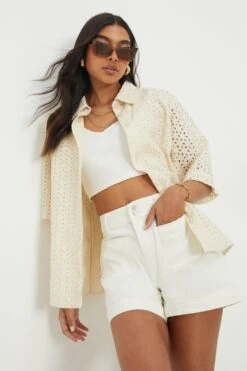 Dorothy Perkins Broderie Oversized Shirt