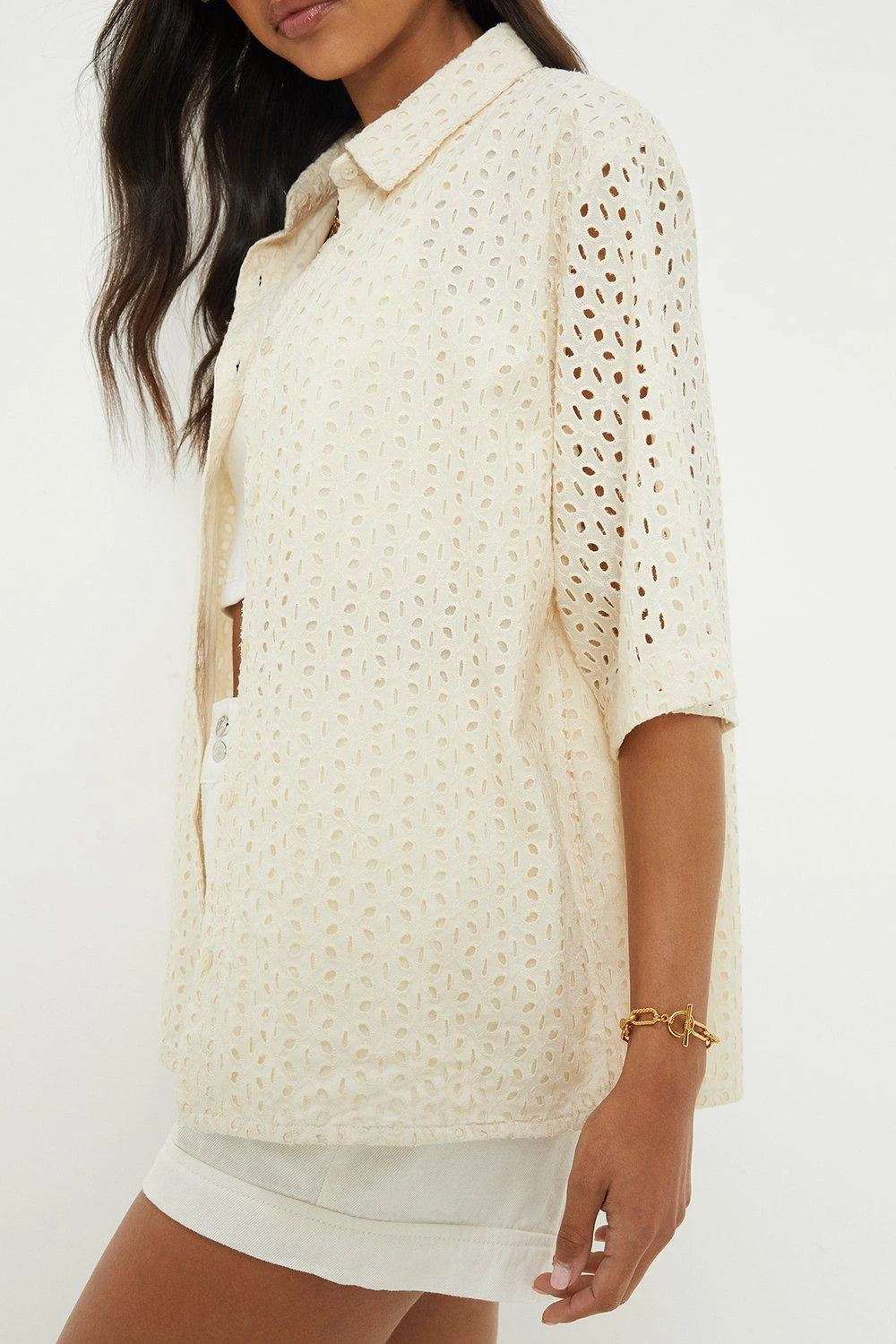 Dorothy Perkins Broderie Oversized Shirt 4 Dorothy Perkins Broderie Oversized Shirt - Image 2