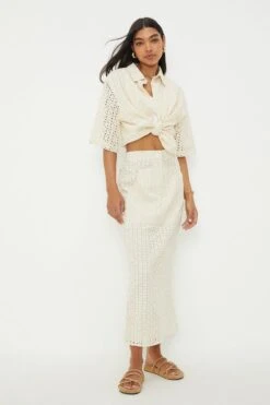 Dorothy Perkins Broderie Oversized Shirt 9 Dorothy Perkins Broderie Oversized Shirt -Perkindo Store bqq12430 ivory xl 3