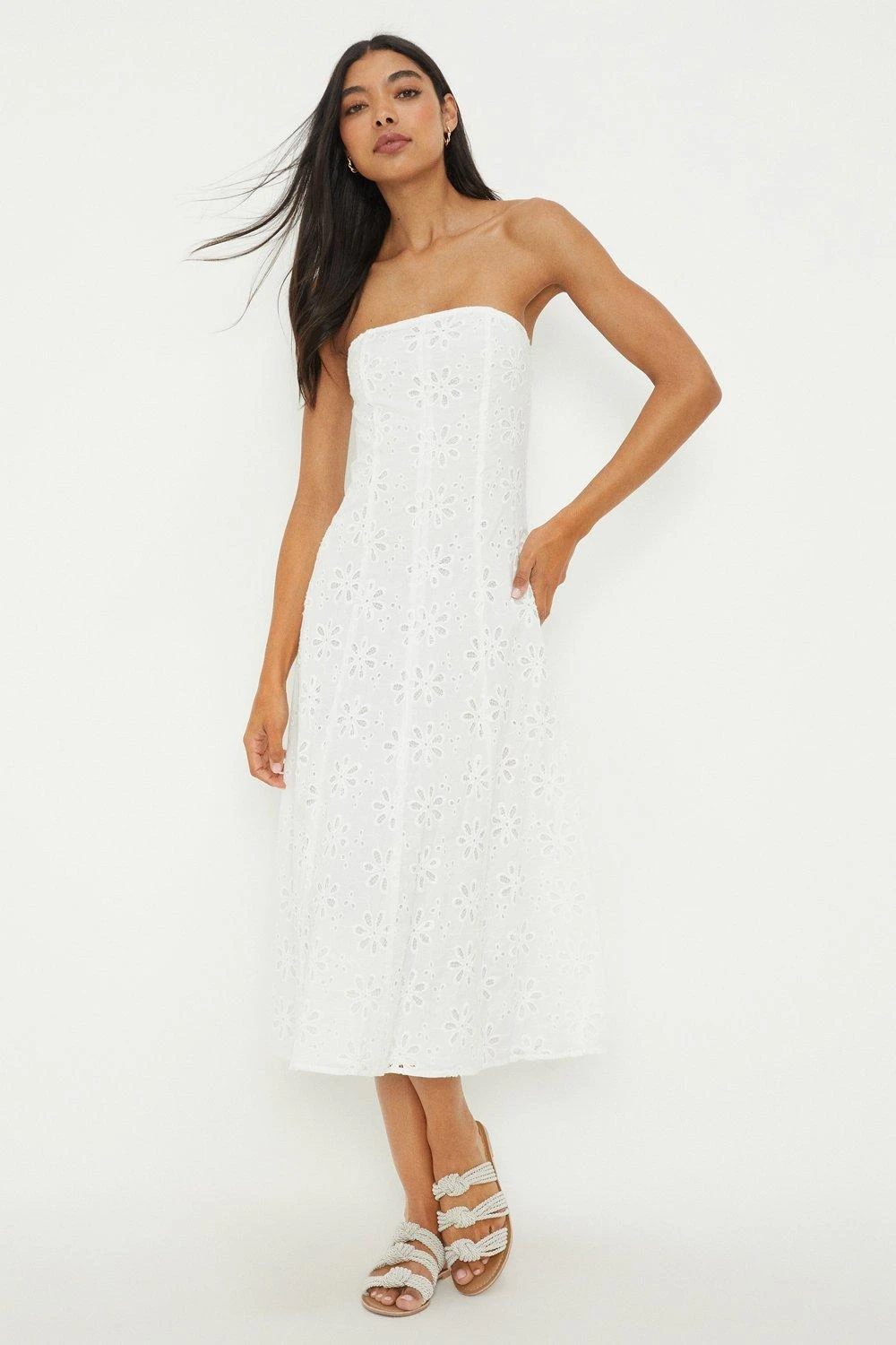 Dorothy Perkins Cutwork Bandeau Midi Dress 4 Dorothy Perkins Cutwork Bandeau Midi Dress - Image 2