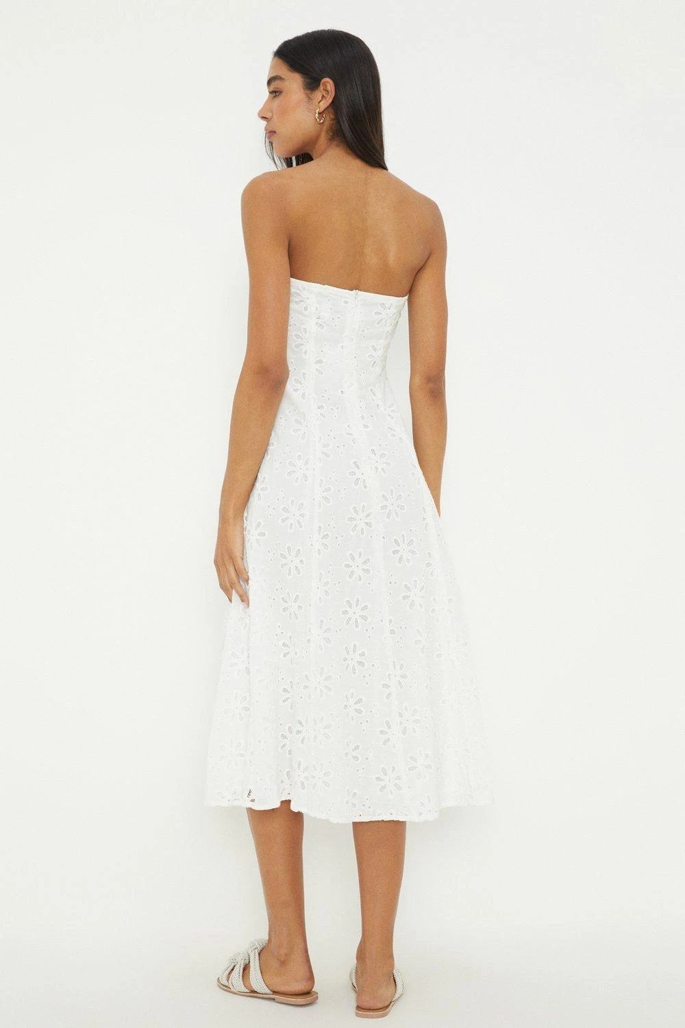 Dorothy Perkins Cutwork Bandeau Midi Dress 6 Dorothy Perkins Cutwork Bandeau Midi Dress - Image 4