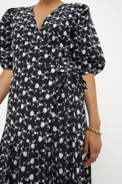 Dorothy Perkins Embroidered Wrap Midi Dress -Perkindo Store bqq12451 black xl 3