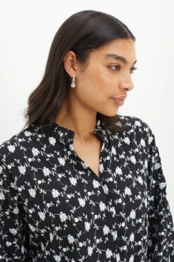 Dorothy Perkins Mono Embroidered Button Through Blouse -Perkindo Store bqq12459 mono xl 3