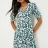 Dorothy Perkins Floral Short Sleeve V Neck Mini Dress 1 Dorothy Perkins Floral Short Sleeve V Neck Mini Dress -Perkindo Store bqq12478 multi xl