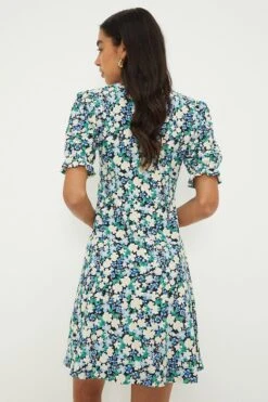 Dorothy Perkins Floral Short Sleeve V Neck Mini Dress 7 Dorothy Perkins Floral Short Sleeve V Neck Mini Dress -Perkindo Store bqq12478 multi xl 2