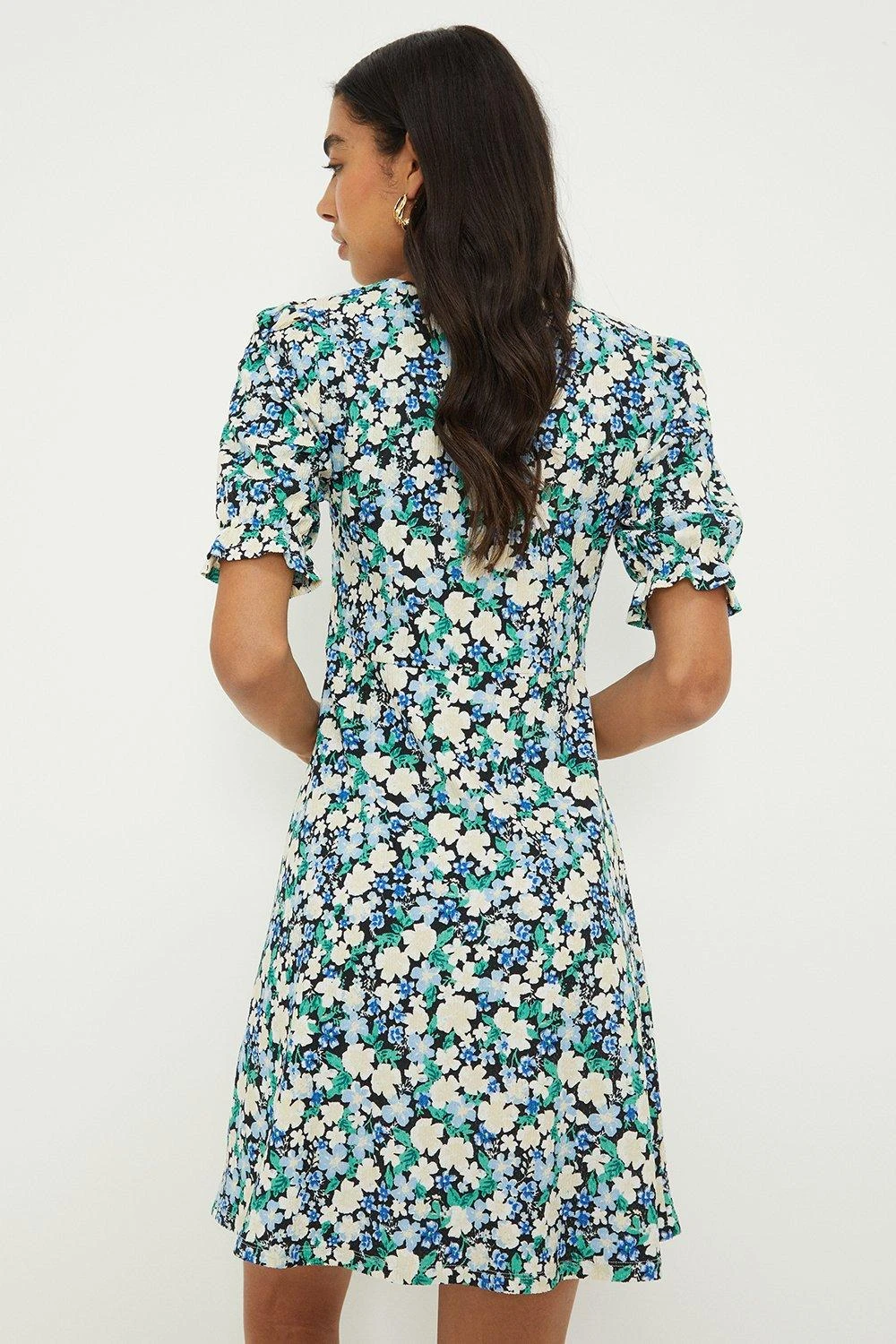 Dorothy Perkins Floral Short Sleeve V Neck Mini Dress 5 Dorothy Perkins Floral Short Sleeve V Neck Mini Dress - Image 3