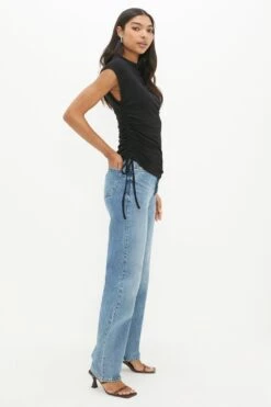 New Release 5 Dorothy Perkins Ruched Side Sleeveless Top