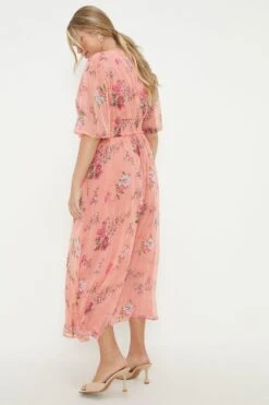 Dorothy Perkins Curve Chiffon Wrap Midi Dress -Perkindo Store bqq12534 pink xl 2