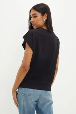 Dorothy Perkins All Over Sequin Embellished T-Shirt -Perkindo Store bqq12569 black xl 2