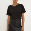 Dorothy Perkins Embellished Neckline T-Shirt -Perkindo Store bqq12571 black xl