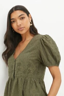 Dorothy Perkins Khaki Broderie Peplum Blouse 9 Dorothy Perkins Khaki Broderie Peplum Blouse -Perkindo Store bqq12576 khaki xl 3