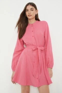 Dorothy Perkins Belted Shirt Mini Dress -Perkindo Store bqq12601 pink xl 3