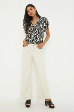 Dorothy Perkins Zebra Print Short Sleeve Shirt With Pockets -Perkindo Store bqq12752 zebra xl 3