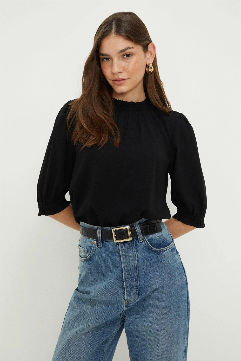 Dorothy Perkins Shirred Hem Short Sleeve Blouse 3 Dorothy Perkins Shirred Hem Short Sleeve Blouse