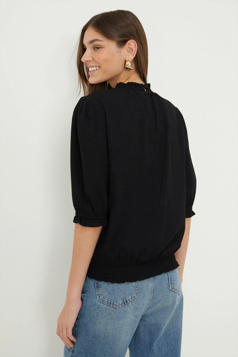 Dorothy Perkins Shirred Hem Short Sleeve Blouse 5 Dorothy Perkins Shirred Hem Short Sleeve Blouse - Image 3