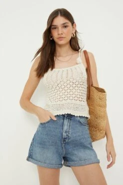 Dorothy Perkins Petite Crochet Tie Detail Sleeveless Top