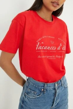 Dorothy Perkins Vacanes Front Print Tee -Perkindo Store bqq13311 red xl 3