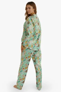 Playful Promises Bodil Jane Nudes And Flowers Drop Hem Recycled Satin Long Sleeve PJ Top -Perkindo Store m5053596563171 multi xl 3