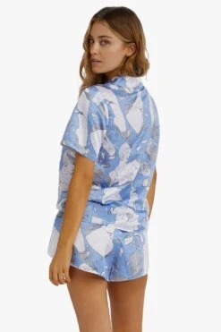 Playful Promises Logan Spector Recycled Blue Statues Satin Shorts -Perkindo Store m5053596564871 multi xl 2