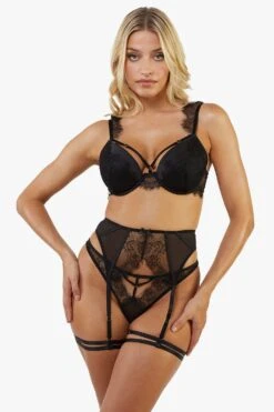 Playful Promises Rapture Lace & Mesh Double Strap Suspender Belt 7 Playful Promises Rapture Lace & Mesh Double Strap Suspender Belt -Perkindo Store m5056575306790 black xl 2