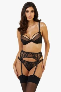 Playful Promises Fallon Lace Suspender -Perkindo Store m5056575324978 black xl 3