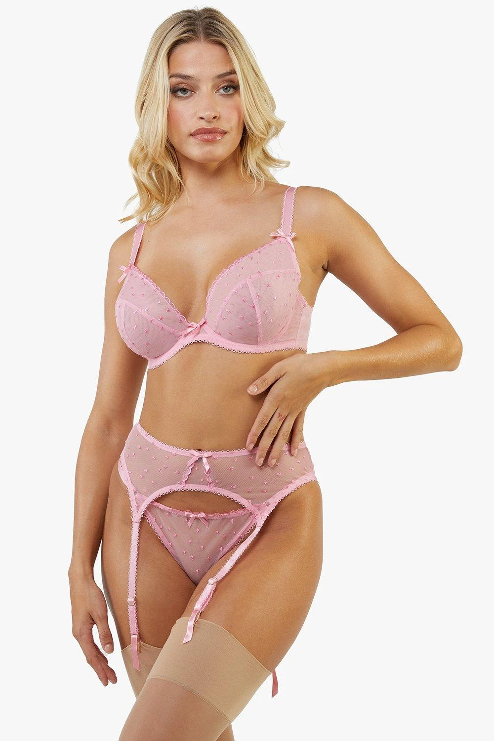 Playful Promises Nico Dotty Sheer Mesh Suspender 6 Playful Promises Nico Dotty Sheer Mesh Suspender - Image 4