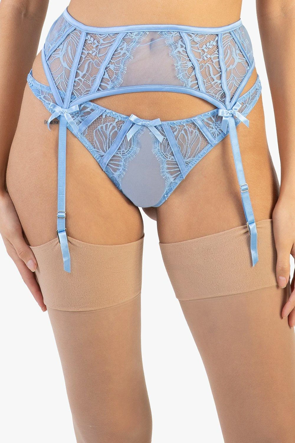 Playful Promises Fallon Blue Lace Suspender 3 Playful Promises Fallon Blue Lace Suspender