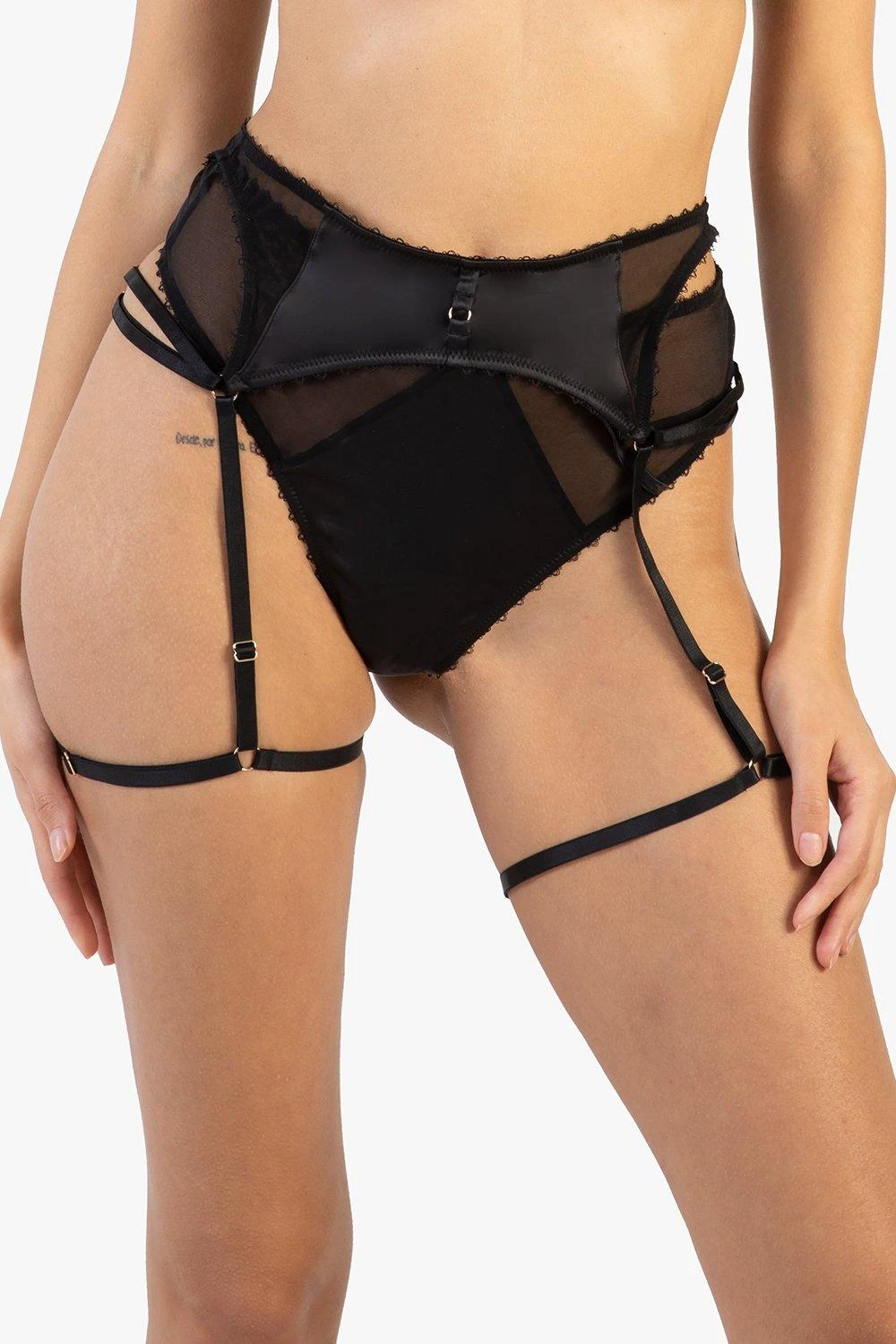 Playful Promises Noelle Satin Strappy Suspender Belt 3 Playful Promises Noelle Satin Strappy Suspender Belt