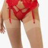 Playful Promises Eliza Lace Trim Suspender -Perkindo Store m5056575394766 red xl