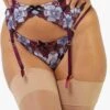 Playful Promises Joanna Burgundy Gold Embroidery Suspender Belt 1 Playful Promises Joanna Burgundy Gold Embroidery Suspender Belt -Perkindo Store m5056575394834 wine xl