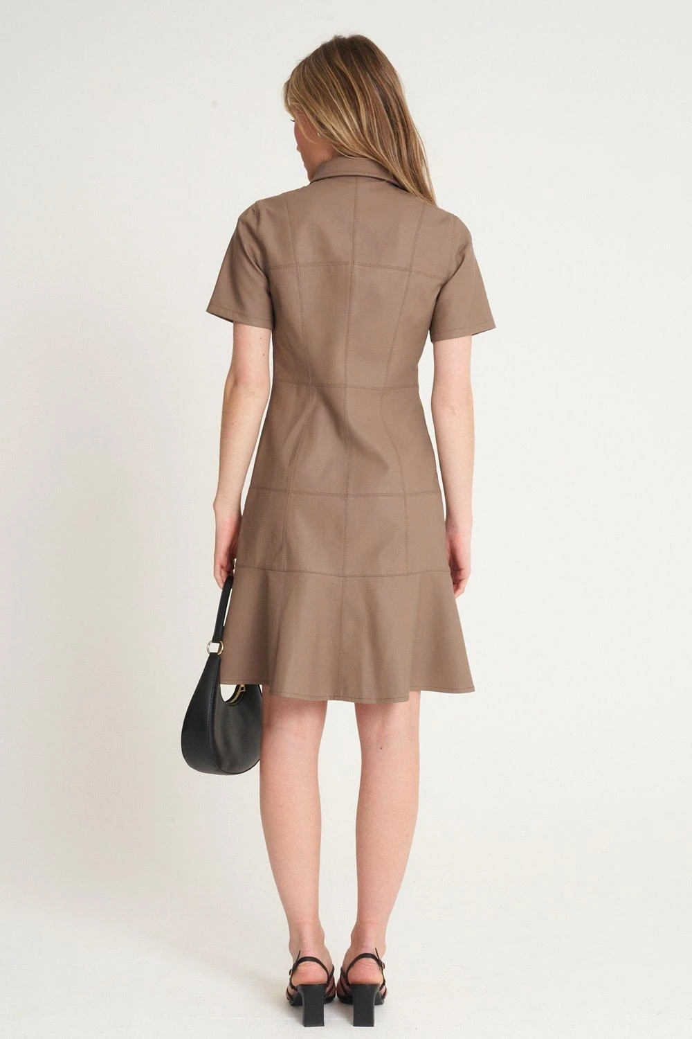 Barneys Originals Faux Leather Shirt Dress 5 Barneys Originals Faux Leather Shirt Dress - Image 3